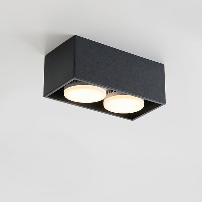Modern Minimalist Iron Square Downlight Flush Mount Ceiling Light - 1/2/3/4-Light Design for Living Room