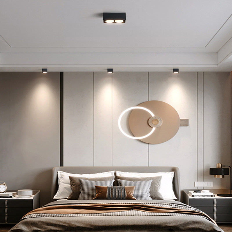 Modern Minimalist Iron Square Downlight Flush Mount Ceiling Light - 1/2/3/4-Light Design for Living Room