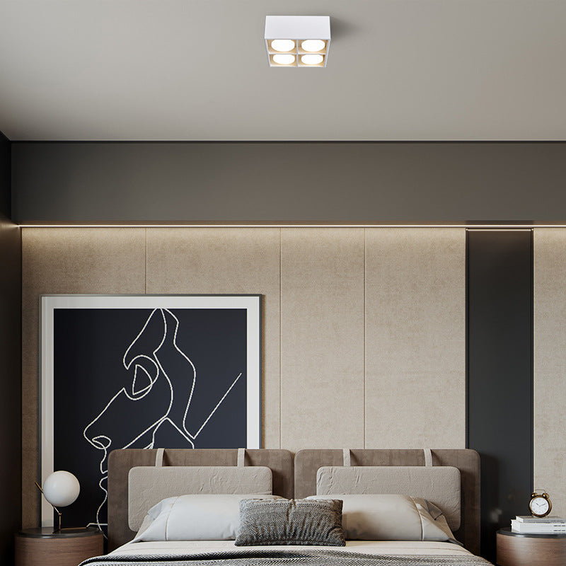 Modern Minimalist Iron Square Downlight Flush Mount Ceiling Light - 1/2/3/4-Light Design for Living Room