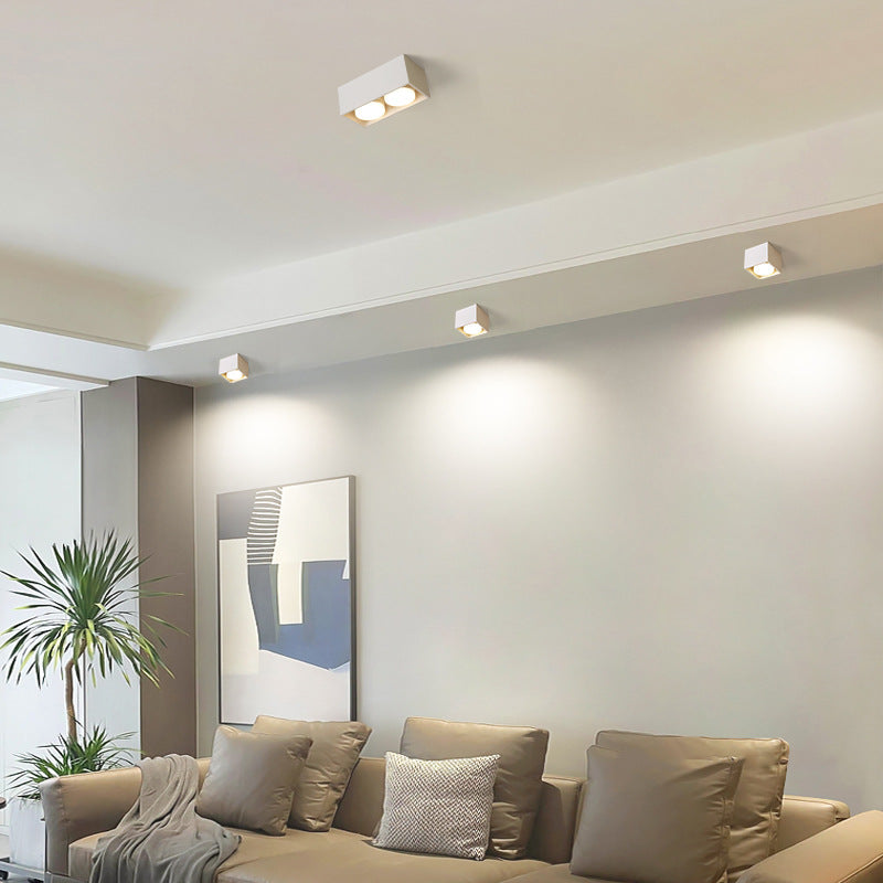 Modern Minimalist Iron Square Downlight Flush Mount Ceiling Light - 1/2/3/4-Light Design for Living Room