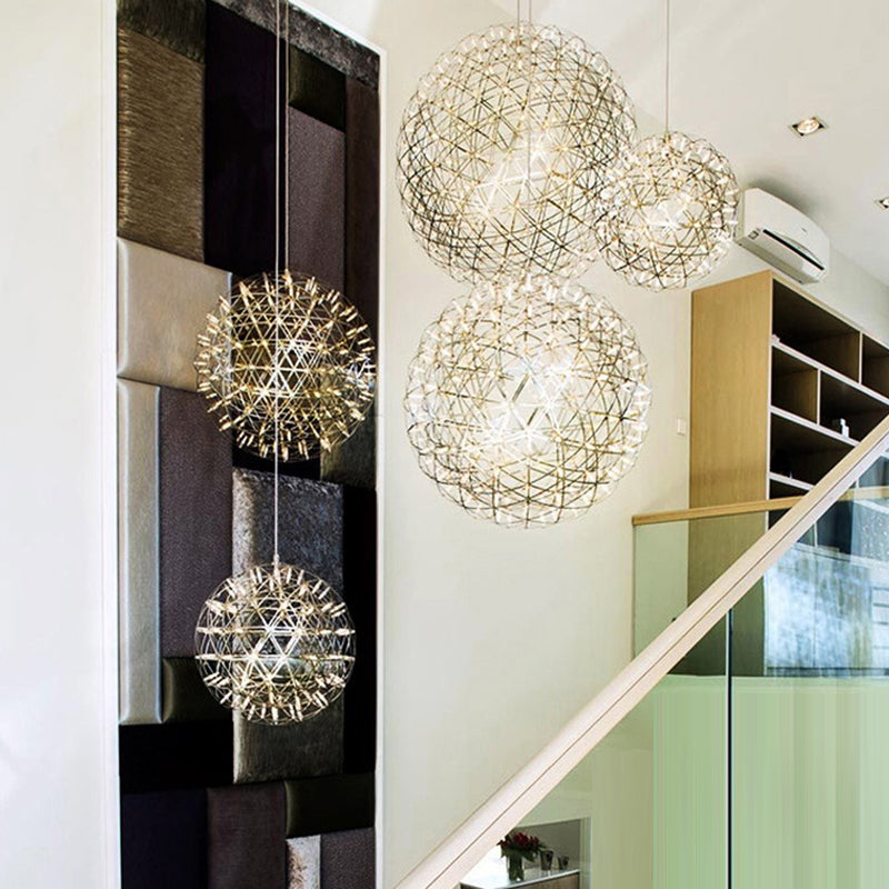 Contemporary Nordic Dandelion Pendant Light - Stainless Steel LED for Dining Room
