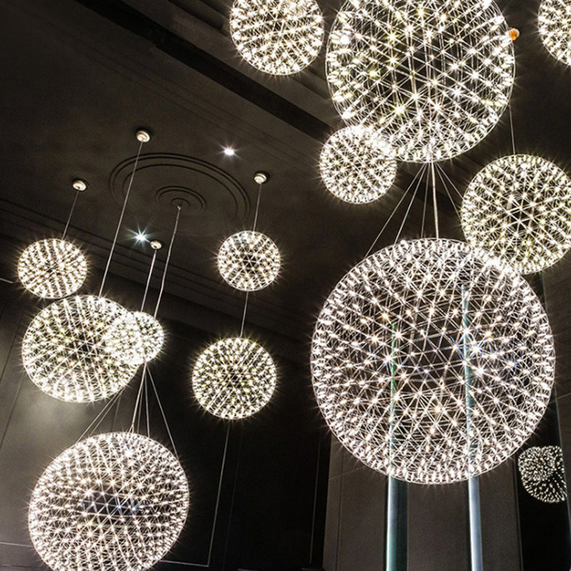 Contemporary Nordic Dandelion Pendant Light - Stainless Steel LED for Dining Room