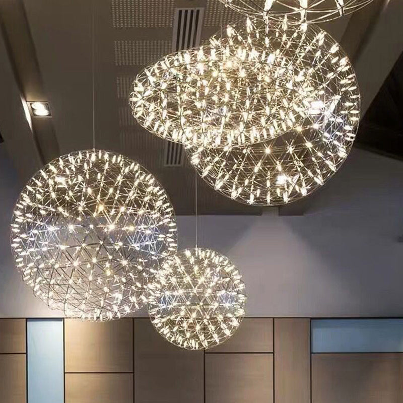 Contemporary Nordic Dandelion Pendant Light - Stainless Steel LED for Dining Room