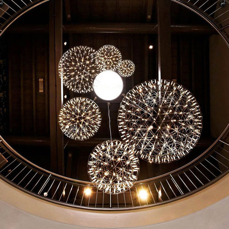 Contemporary Nordic Dandelion Pendant Light - Stainless Steel LED for Dining Room