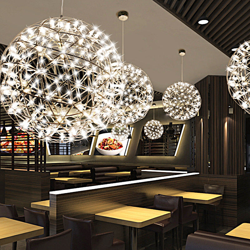Contemporary Nordic Dandelion Pendant Light - Stainless Steel LED for Dining Room