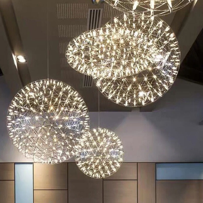 Contemporary Nordic Dandelion Pendant Light - Stainless Steel LED for Dining Room