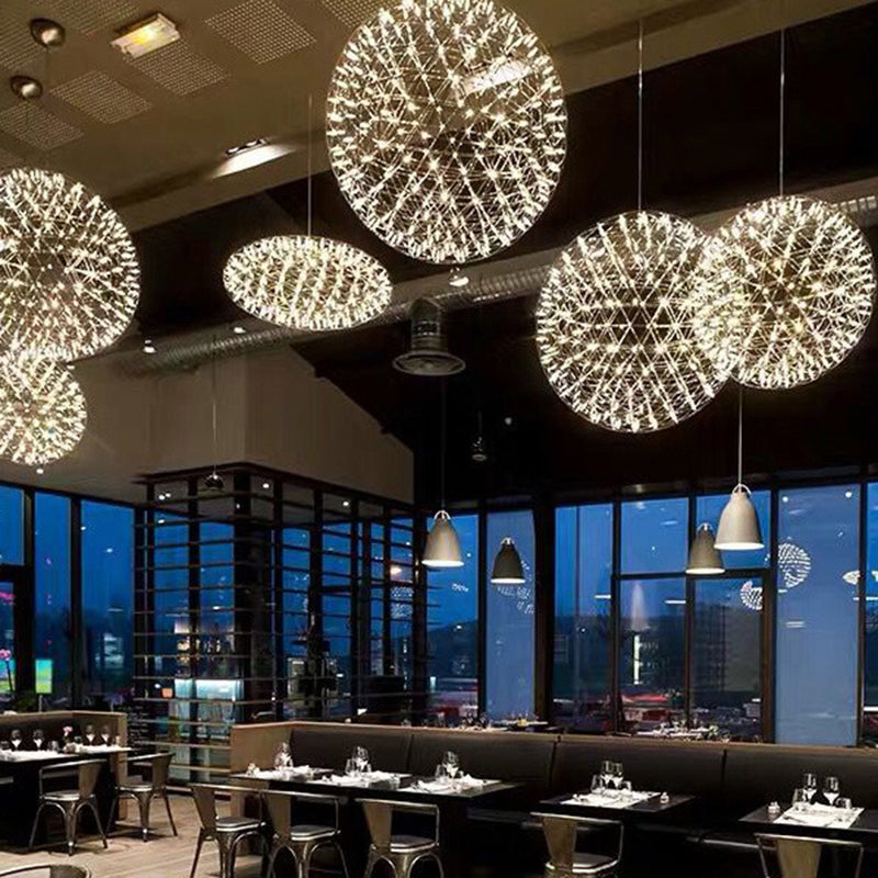 Contemporary Nordic Dandelion Pendant Light - Stainless Steel LED for Dining Room