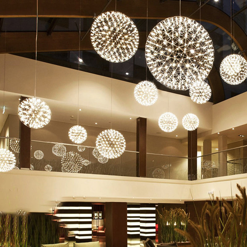 Contemporary Nordic Dandelion Pendant Light - Stainless Steel LED for Dining Room