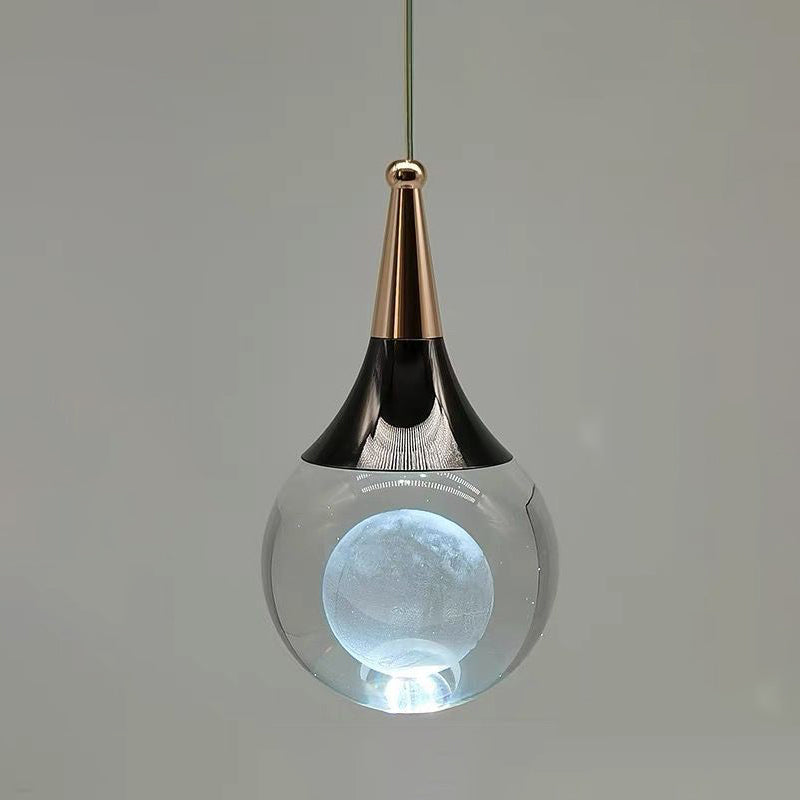 Contemporary Crystal Ball Deer Jellyfish LED Pendant Light for Bedside Decor