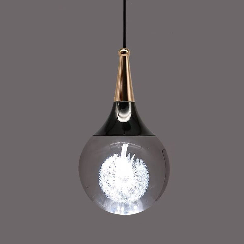 Contemporary Crystal Ball Deer Jellyfish LED Pendant Light for Bedside Decor