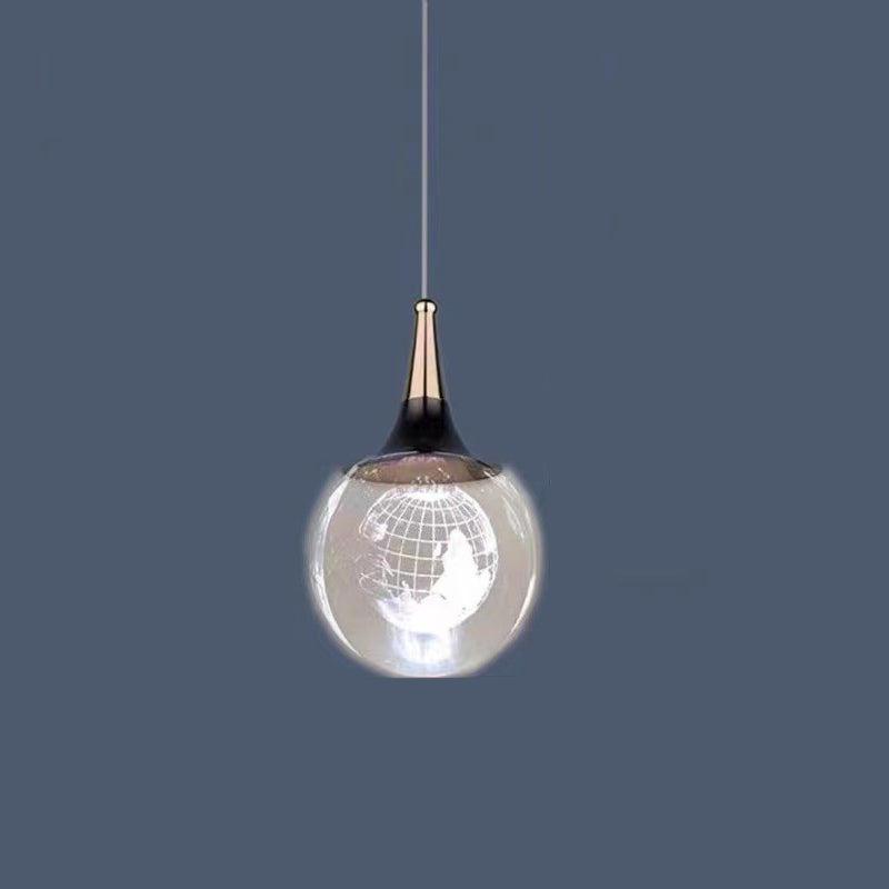 Contemporary Crystal Ball Deer Jellyfish LED Pendant Light for Bedside Decor