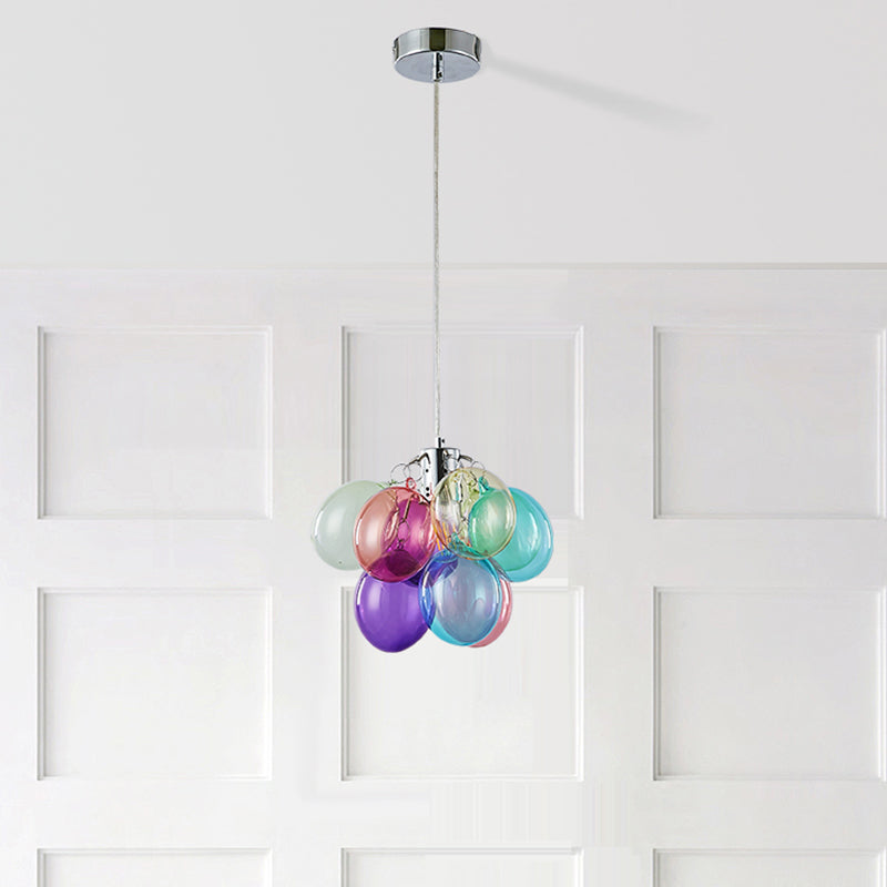 Contemporary Scandinavian Kids Iron Glass Bubble Balloon Chandelier 1/3/5/8 Light for Bedroom, Modern Pendant Lighting, Unique Playroom Decor, Stylish Ceiling Fixture, Adjustable Height, Nursery Lighting, Kids Room Decor, Decorative Lighting for Children’