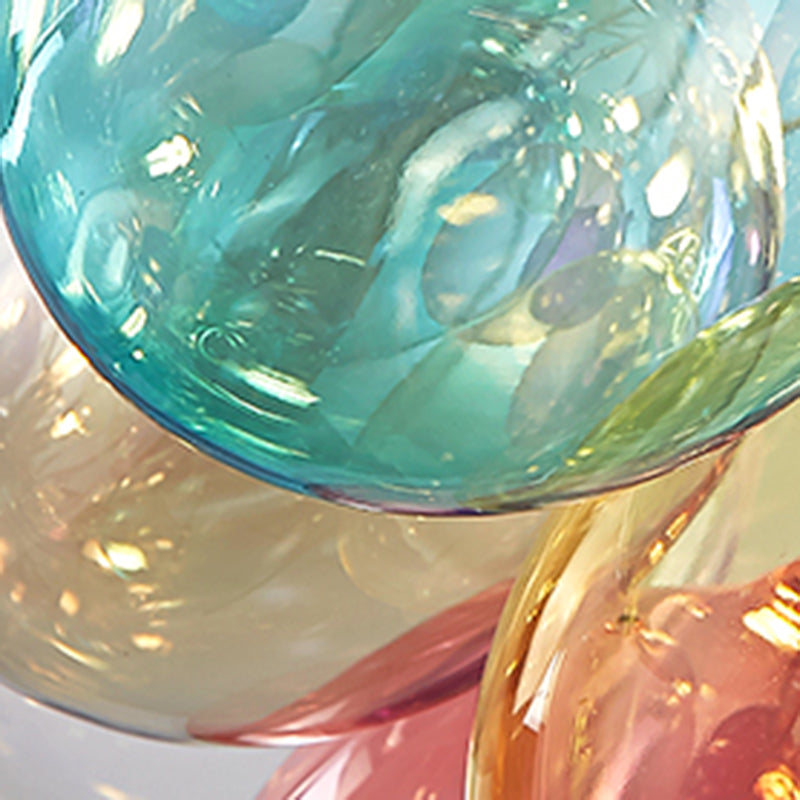 Contemporary Scandinavian Kids Iron Glass Bubble Balloon Chandelier 1/3/5/8 Light for Bedroom, Modern Pendant Lighting, Unique Playroom Decor, Stylish Ceiling Fixture, Adjustable Height, Nursery Lighting, Kids Room Decor, Decorative Lighting for Children’