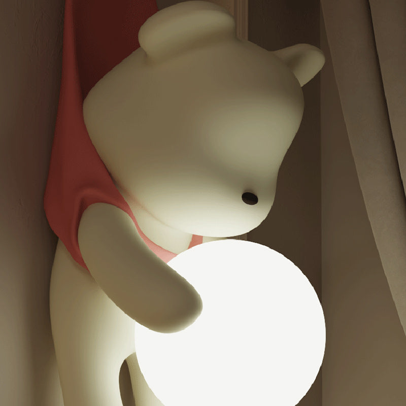 Contemporary Hanging Bear Resin PMMA 1-Light Wall Sconce Lamp Bedroom Decor Kids Room Lighting Creative Nursery Wall Art Unique Children's Room Illumination Trending Modern Wall Fixture