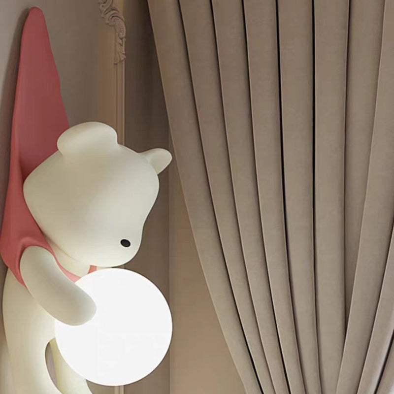 Contemporary Hanging Bear Resin PMMA 1-Light Wall Sconce Lamp Bedroom Decor Kids Room Lighting Creative Nursery Wall Art Unique Children's Room Illumination Trending Modern Wall Fixture