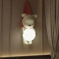 Contemporary Hanging Bear Resin PMMA 1-Light Wall Sconce Lamp Bedroom Decor Kids Room Lighting Creative Nursery Wall Art Unique Children's Room Illumination Trending Modern Wall Fixture