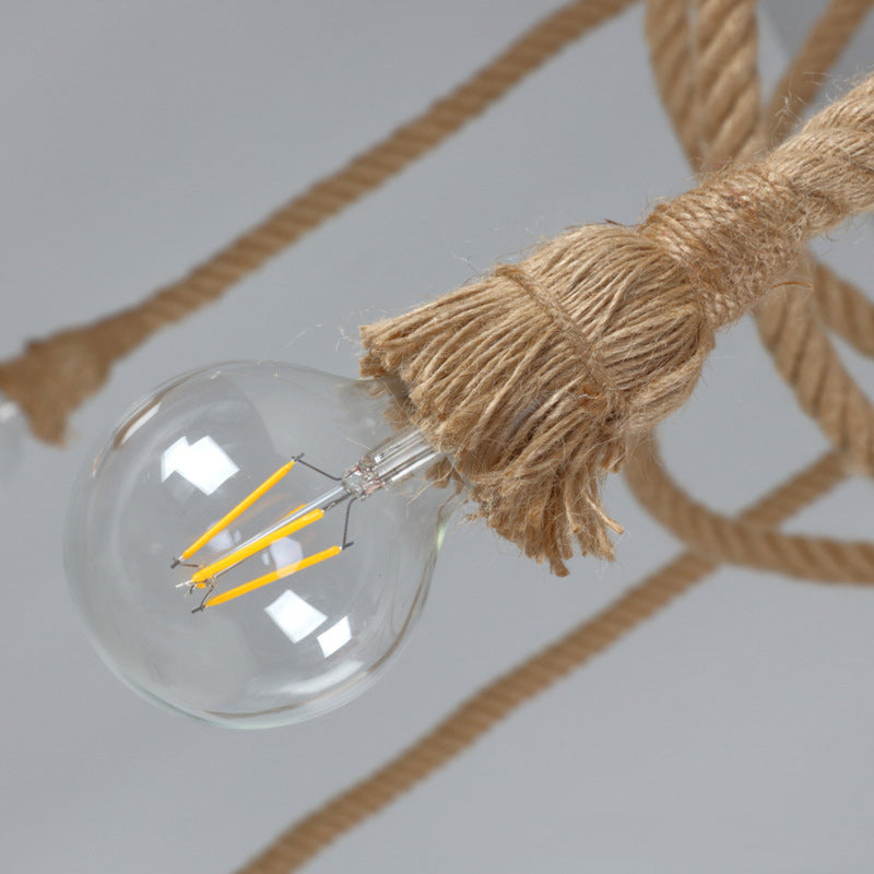 Contemporary Industrial Hemp Rope Spider 10-Light Semi-Flush Mount Ceiling Light

Illuminate your dining room with this stylish contemporary industrial hemp rope spider light. Designed with ten bulbs, this semi-flush mount ceiling fixture offers a unique