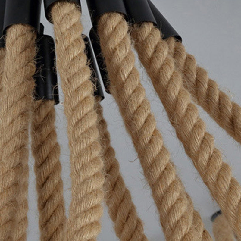 Contemporary Industrial Hemp Rope Spider 10-Light Semi-Flush Mount Ceiling Light

Illuminate your dining room with this stylish contemporary industrial hemp rope spider light. Designed with ten bulbs, this semi-flush mount ceiling fixture offers a unique