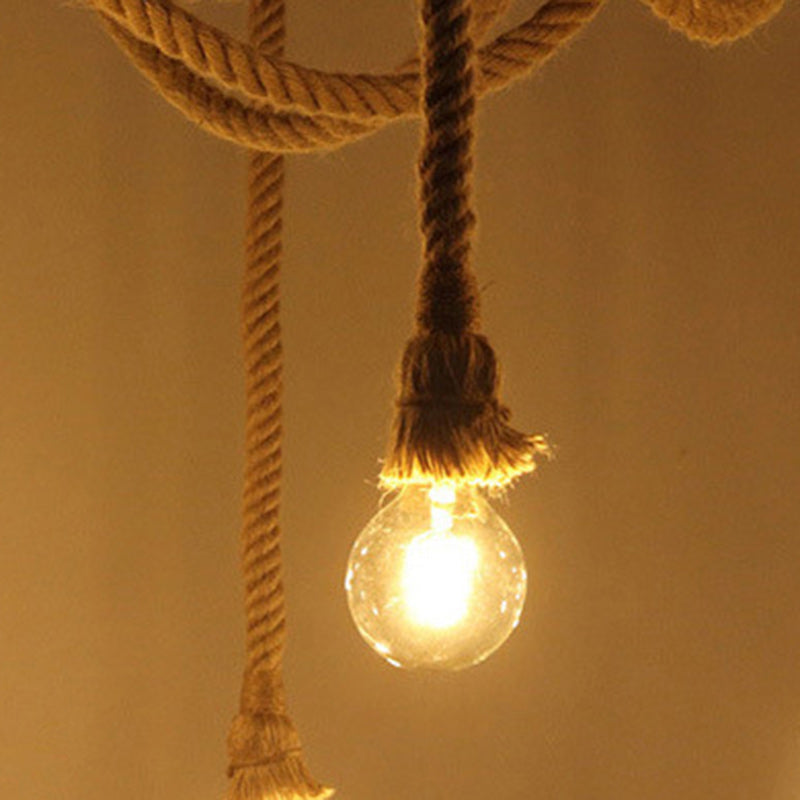 Contemporary Industrial Hemp Rope Spider 10-Light Semi-Flush Mount Ceiling Light

Illuminate your dining room with this stylish contemporary industrial hemp rope spider light. Designed with ten bulbs, this semi-flush mount ceiling fixture offers a unique