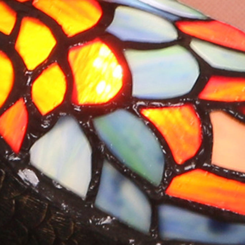 Tiffany Style Duck Table Lamp - Hand-Carved Resin Night Light for Bedside Decor