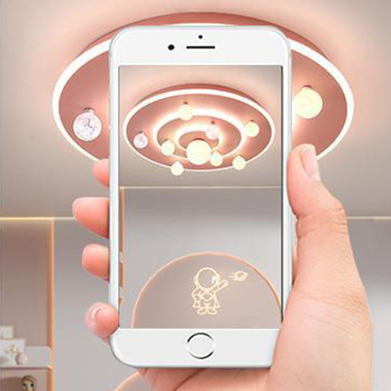 Contemporary Planet Iron LED Ceiling Light for Kids' Room

This stylish and modern flush mount ceiling light features a contemporary round design inspired by space planets. Perfect for children's bedrooms, nurseries, or playrooms, this whimsical fixture a