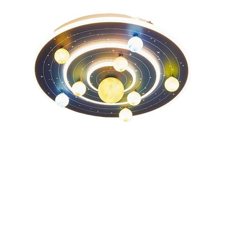 Contemporary Planet Iron LED Ceiling Light for Kids' Room

This stylish and modern flush mount ceiling light features a contemporary round design inspired by space planets. Perfect for children's bedrooms, nurseries, or playrooms, this whimsical fixture a