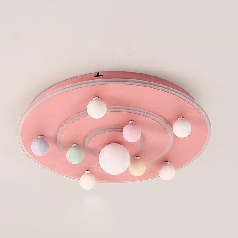 Contemporary Planet Iron LED Ceiling Light for Kids' Room

This stylish and modern flush mount ceiling light features a contemporary round design inspired by space planets. Perfect for children's bedrooms, nurseries, or playrooms, this whimsical fixture a
