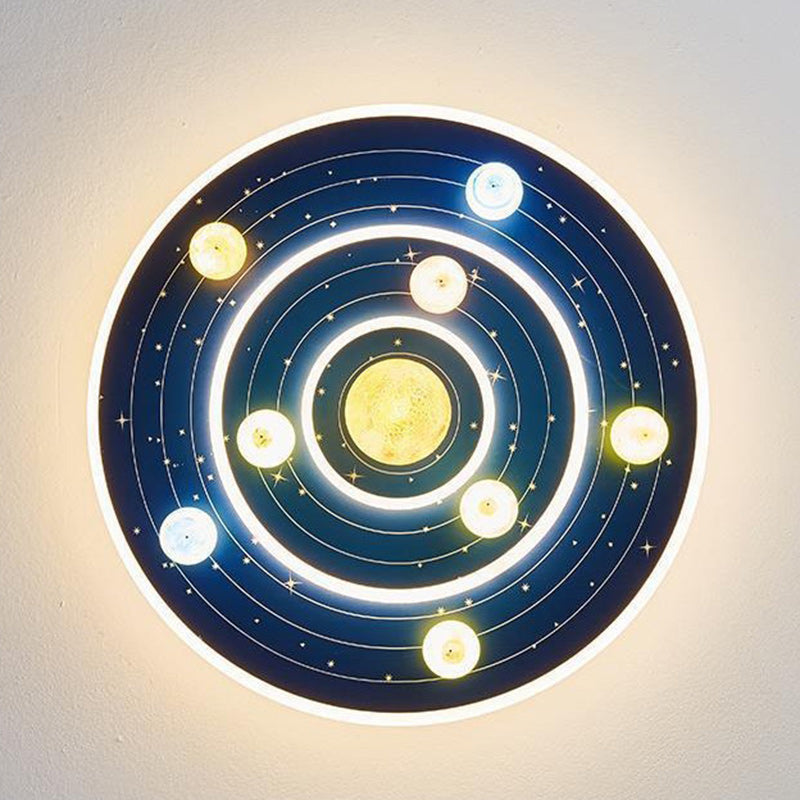 Contemporary Planet Iron LED Ceiling Light for Kids' Room

This stylish and modern flush mount ceiling light features a contemporary round design inspired by space planets. Perfect for children's bedrooms, nurseries, or playrooms, this whimsical fixture a