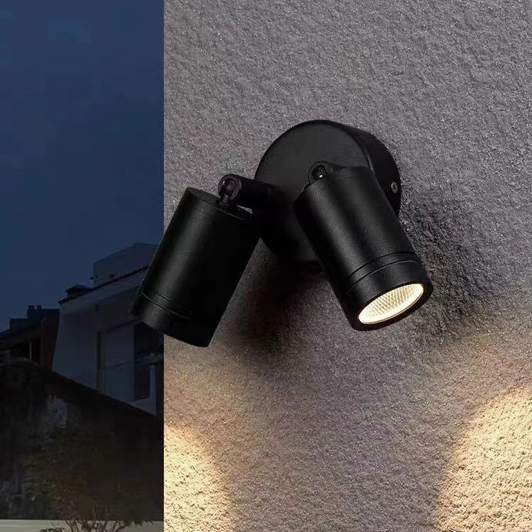 Modern Waterproof Aluminum LED Wall Sconce - Adjustable Cylinder Outdoor Lamp for Patio