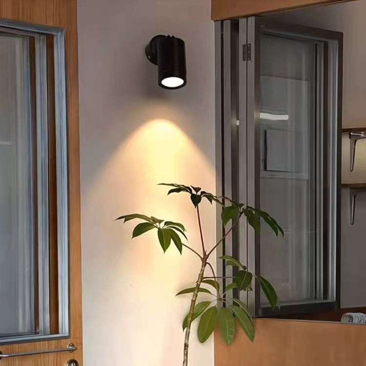 Modern Waterproof Aluminum LED Wall Sconce - Adjustable Cylinder Outdoor Lamp for Patio