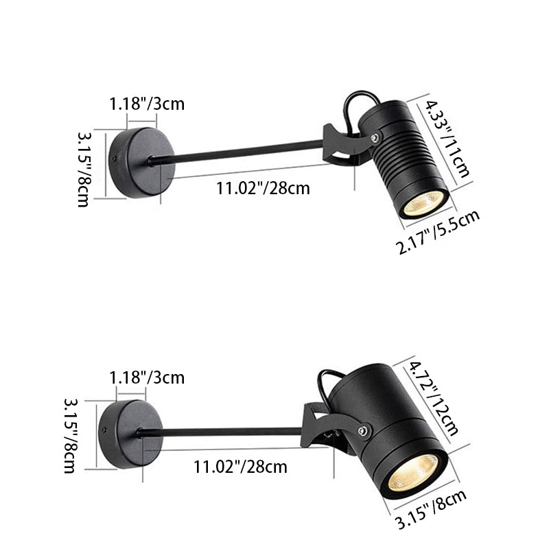 Modern Waterproof Aluminum LED Wall Sconce - Adjustable Cylinder Outdoor Lamp for Patio