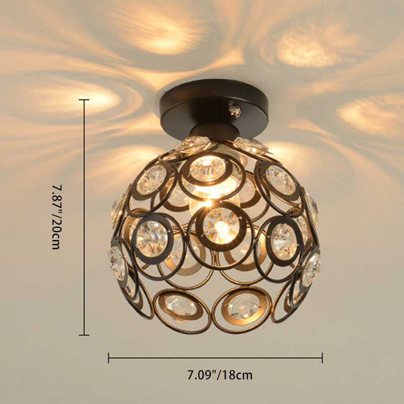 Contemporary Nordic Iron Crystal Ball Semi-Flush Mount Ceiling Light for Hallway

Elevate your hallway decor with this sleek and stylish contemporary semi-flush mount ceiling light. Featuring a stunning design that combines Nordic iron with a striking cry