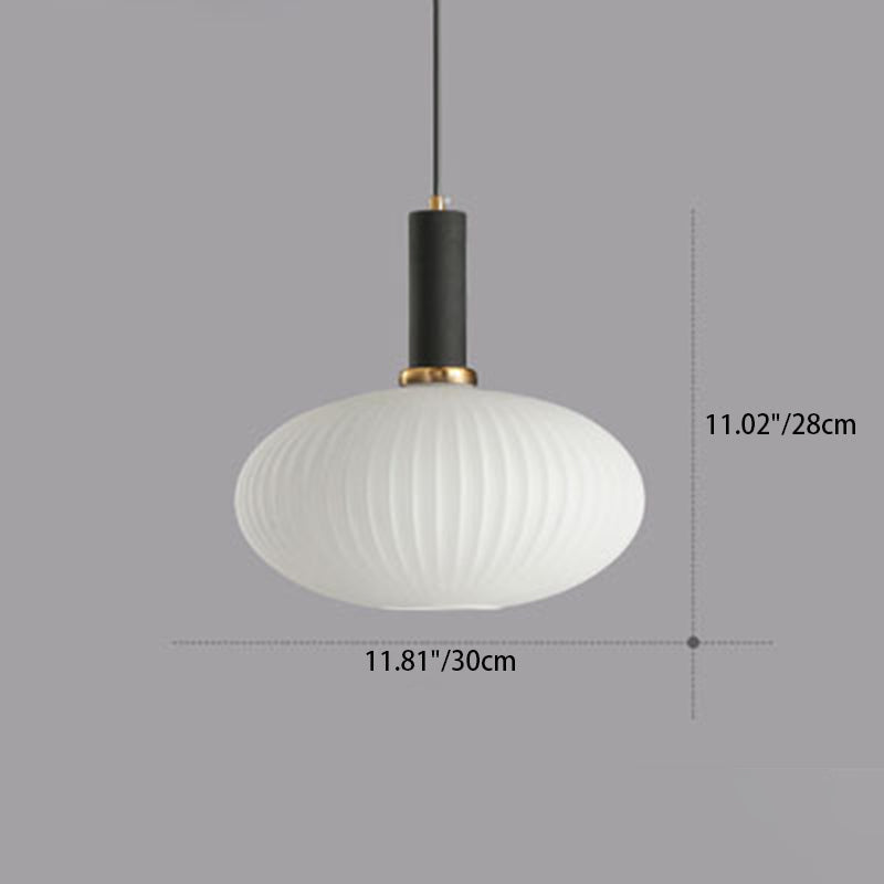 Contemporary Scandinavian Metal Glass Cylinder Lantern Pendant Light - 1-Light for Dining Room