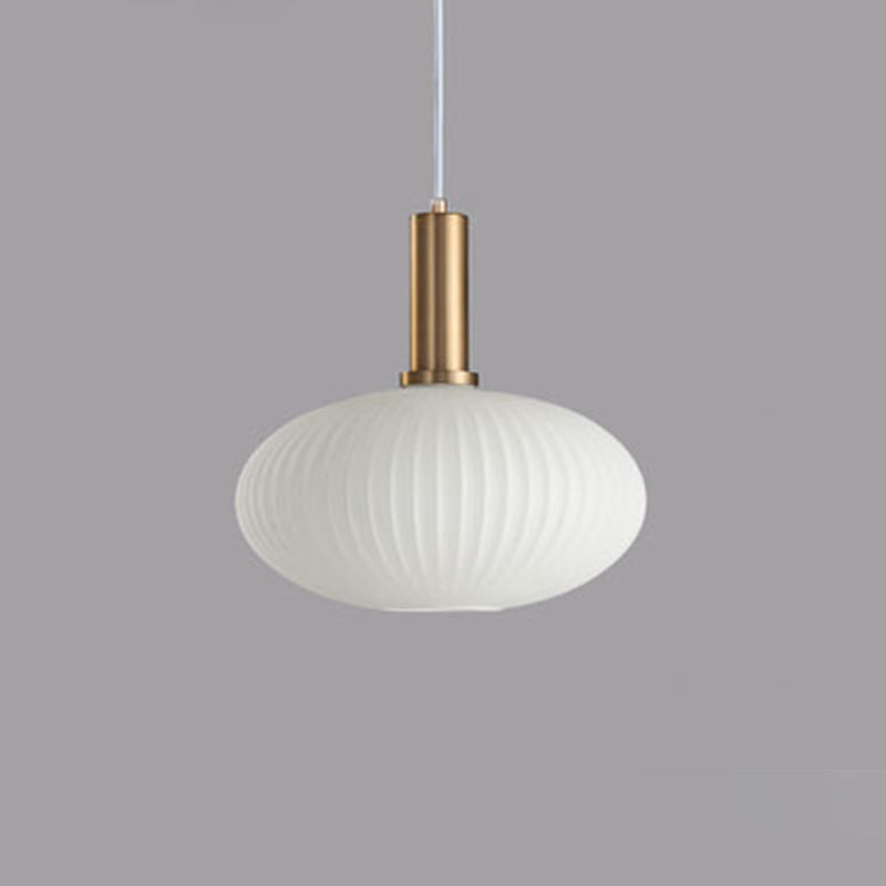 Contemporary Scandinavian Metal Glass Cylinder Lantern Pendant Light - 1-Light for Dining Room