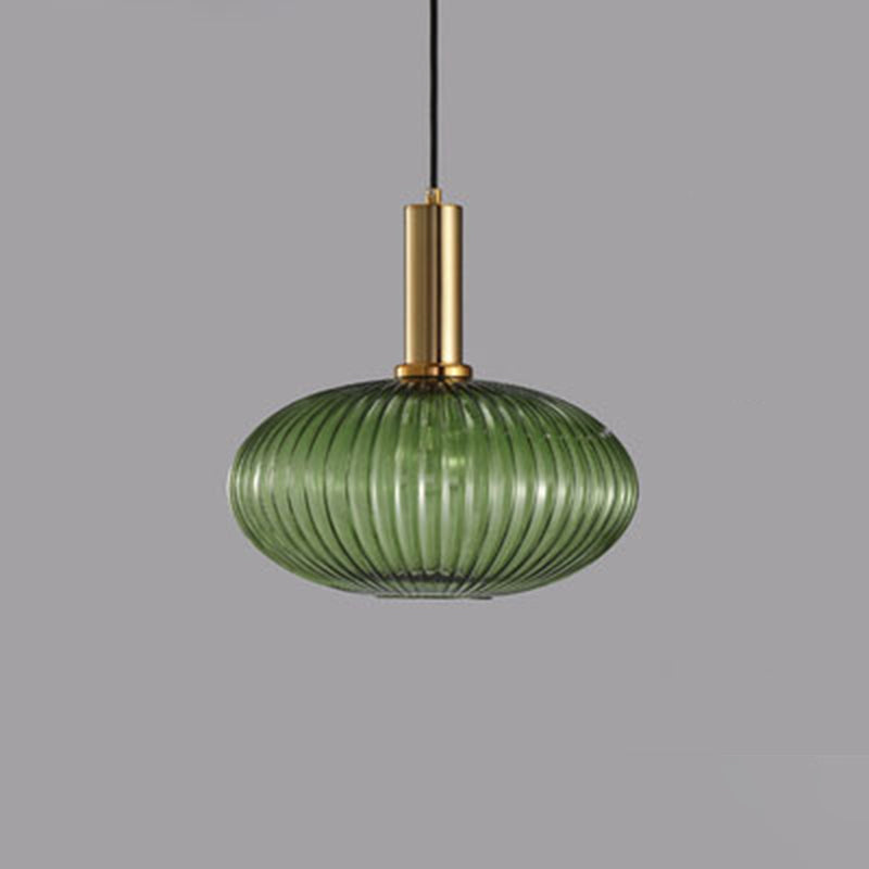 Contemporary Scandinavian Metal Glass Cylinder Lantern Pendant Light - 1-Light for Dining Room