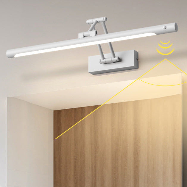 Modern Iron Waterproof Motion Sensor LED Wall Sconce - Adjustable Bathroom Vanity Light