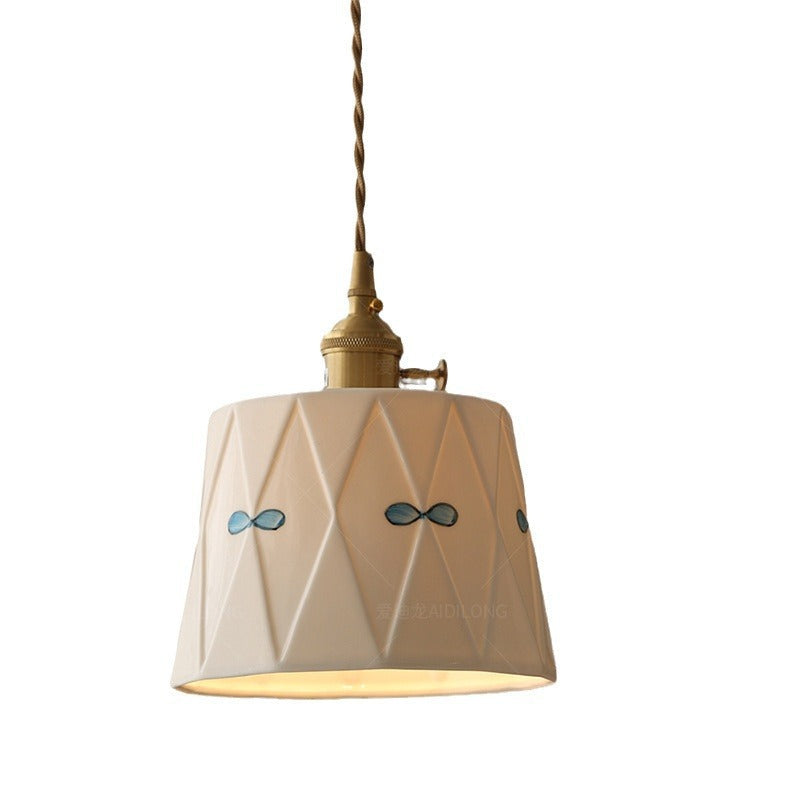 Traditional French Hand-Painted Brass Pendant Light for Dining Room