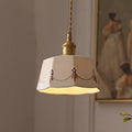 Traditional French Hand-Painted Brass Pendant Light for Dining Room