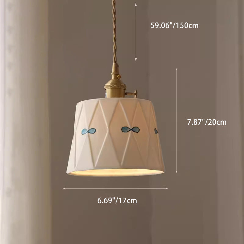 Traditional French Hand-Painted Brass Pendant Light for Dining Room
