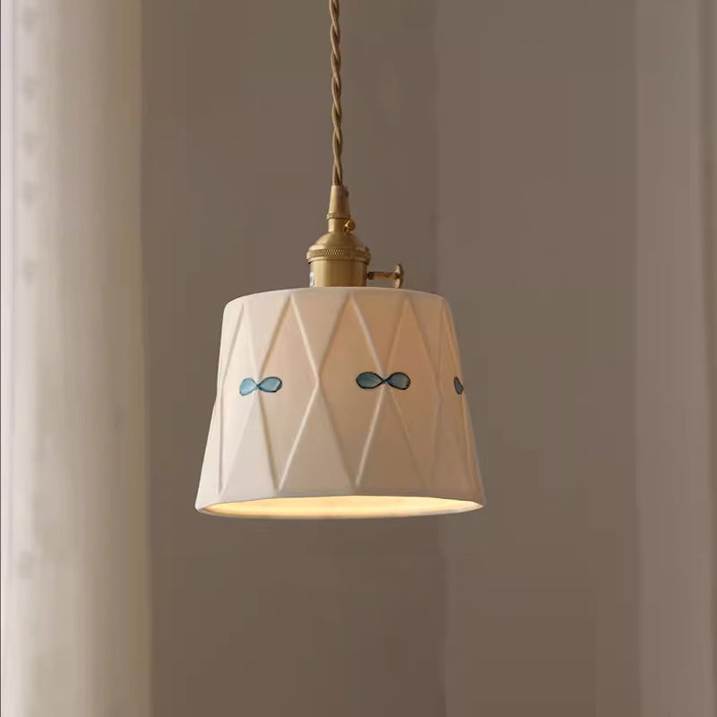 Traditional French Hand-Painted Brass Pendant Light for Dining Room