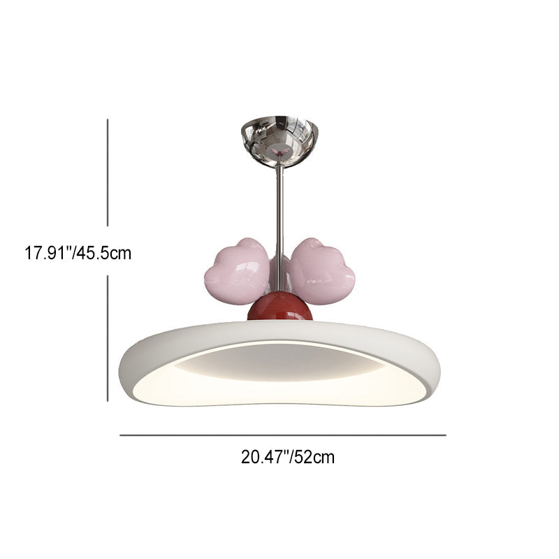 Contemporary Nordic Kids Iron Acrylic Round Heart LED Pendant Light for Bedroom Stylish Ceiling Fixture Decorative Lighting for Children's Room Modern Heart-Shaped Design Energy-Efficient Bedroom Light Fixture Cute Kids Room Decor Hanging Light
