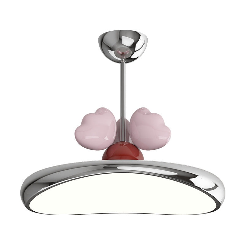 Contemporary Nordic Kids Iron Acrylic Round Heart LED Pendant Light for Bedroom Stylish Ceiling Fixture Decorative Lighting for Children's Room Modern Heart-Shaped Design Energy-Efficient Bedroom Light Fixture Cute Kids Room Decor Hanging Light