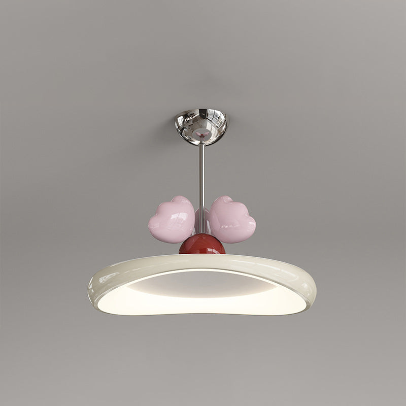 Contemporary Nordic Kids Iron Acrylic Round Heart LED Pendant Light for Bedroom Stylish Ceiling Fixture Decorative Lighting for Children's Room Modern Heart-Shaped Design Energy-Efficient Bedroom Light Fixture Cute Kids Room Decor Hanging Light