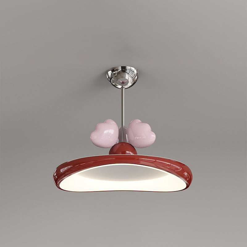 Contemporary Nordic Kids Iron Acrylic Round Heart LED Pendant Light for Bedroom Stylish Ceiling Fixture Decorative Lighting for Children's Room Modern Heart-Shaped Design Energy-Efficient Bedroom Light Fixture Cute Kids Room Decor Hanging Light