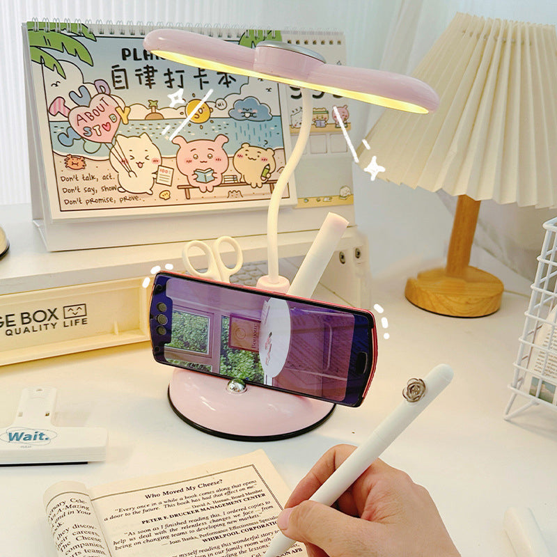 Modern Simplicity Kids Adjustable Rechargeable ABS Strip Pen Container LED Desk Lamp Study Light Table Lamp for Kids Bedroom Reading Homework Study Room Night Light Adjustable Brightness Portable USB Charging with Pen Holder Stationary Organizer