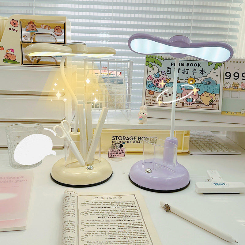 Modern Simplicity Kids Adjustable Rechargeable ABS Strip Pen Container LED Desk Lamp Study Light Table Lamp for Kids Bedroom Reading Homework Study Room Night Light Adjustable Brightness Portable USB Charging with Pen Holder Stationary Organizer