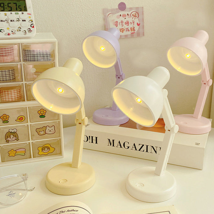 Modern Simplicity ABS Battery Foldable Round LED Desk Lamp for Study, Adjustable Brightness, Portable Rechargeable Light for Home Office, Eye-Caring Reading Lamp, Space-Saving Design, Energy Efficient Lighting Solution