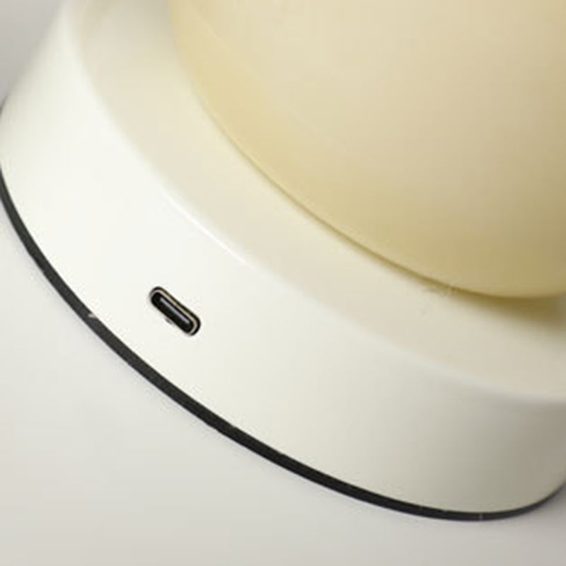 Contemporary Rechargeable Apple LED Table Lamp - Portable Glass Night Light for Bedside