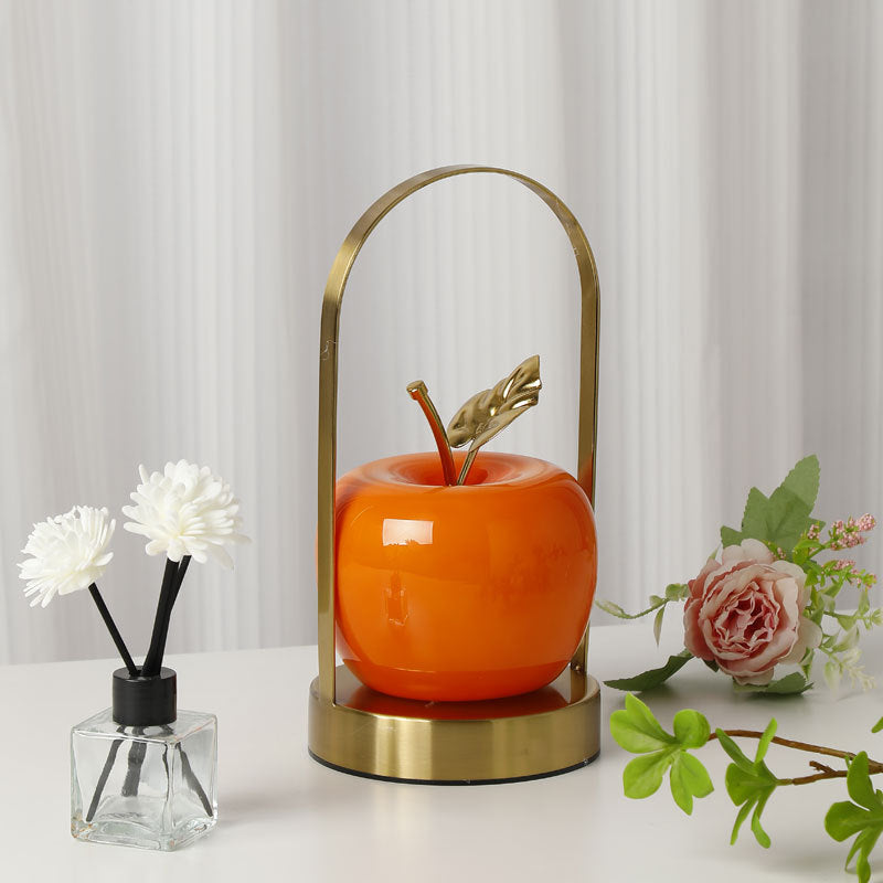 Contemporary Rechargeable Iron Glass Apple LED Table Lamp Night Light Portable Bedside Sleep Aid Modern Design USB Charging Accent Light Cozy Atmosphere Bedroom Reading Lamp Stylish Home Decor Gift Idea Elegant Lighting Solution