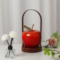 Contemporary Rechargeable Iron Glass Apple LED Table Lamp Night Light Portable Bedside Sleep Aid Modern Design USB Charging Accent Light Cozy Atmosphere Bedroom Reading Lamp Stylish Home Decor Gift Idea Elegant Lighting Solution